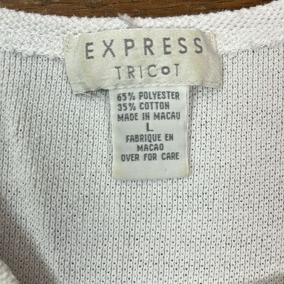 Women’s vintage EXPRESS sleeveless crop top shirt bangs large L - Picture 5 of 7